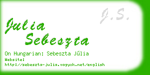 julia sebeszta business card